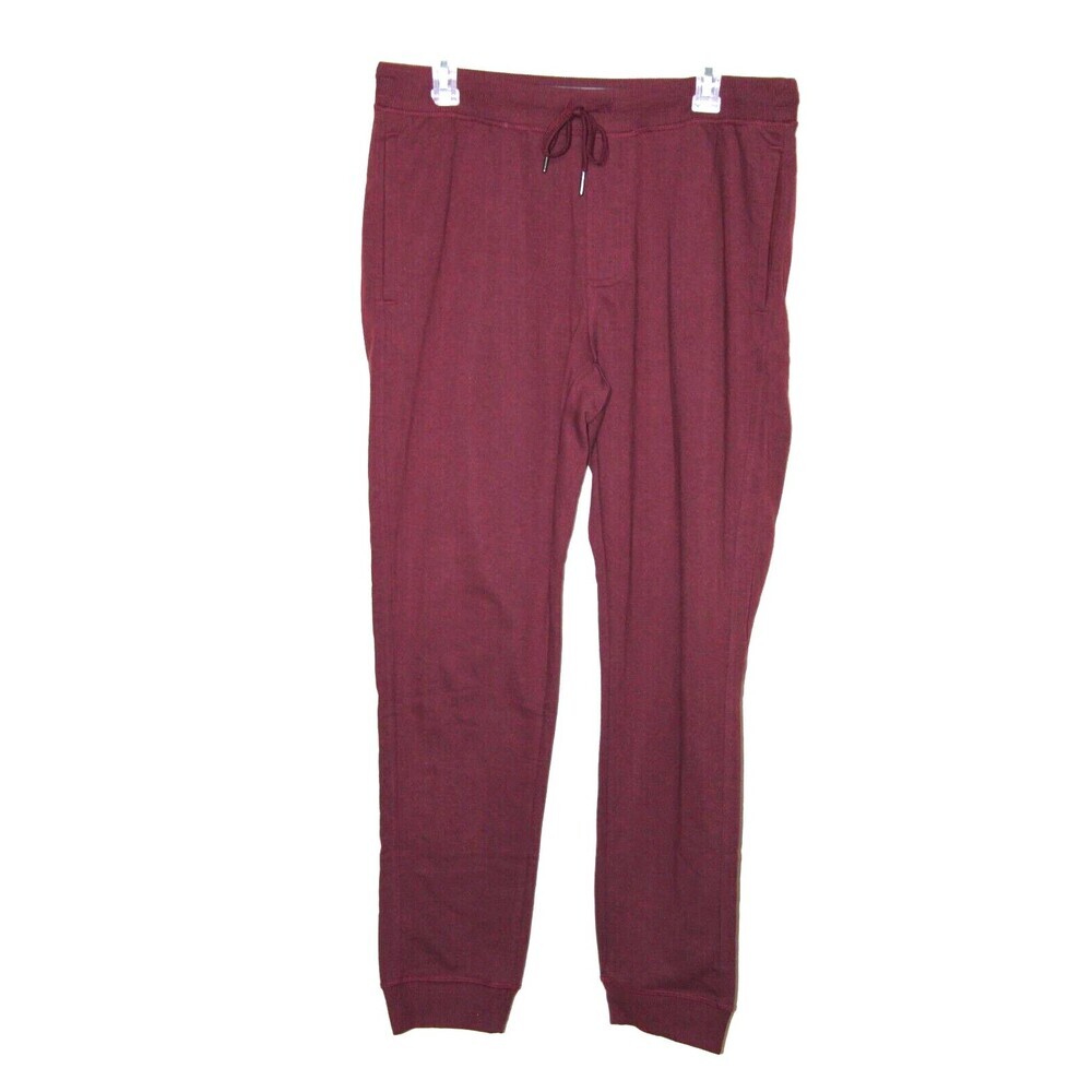 Weatherproof Vintage 1948 Mens Sweat Pants Maroon Drawstring Pockets Slim Fit M